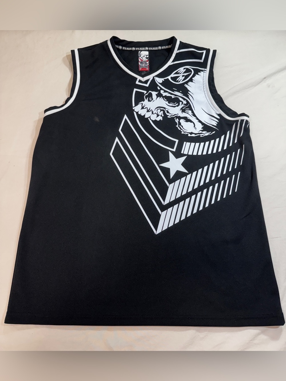 Metal Mulisha Jersey Tank Men’s Size L Black Y2K Punk Skull Motocross Skater